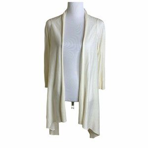Chico's Ivory Open Front Asymmetrical Long Sleeve Cardigan Womens 1 M  NWT